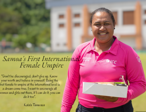 SAMOA’S FIRST FEMALE CRICKET UMPIRE AT THE ICC WOMEN’S T20 WOLD CUP QUALIFIER
